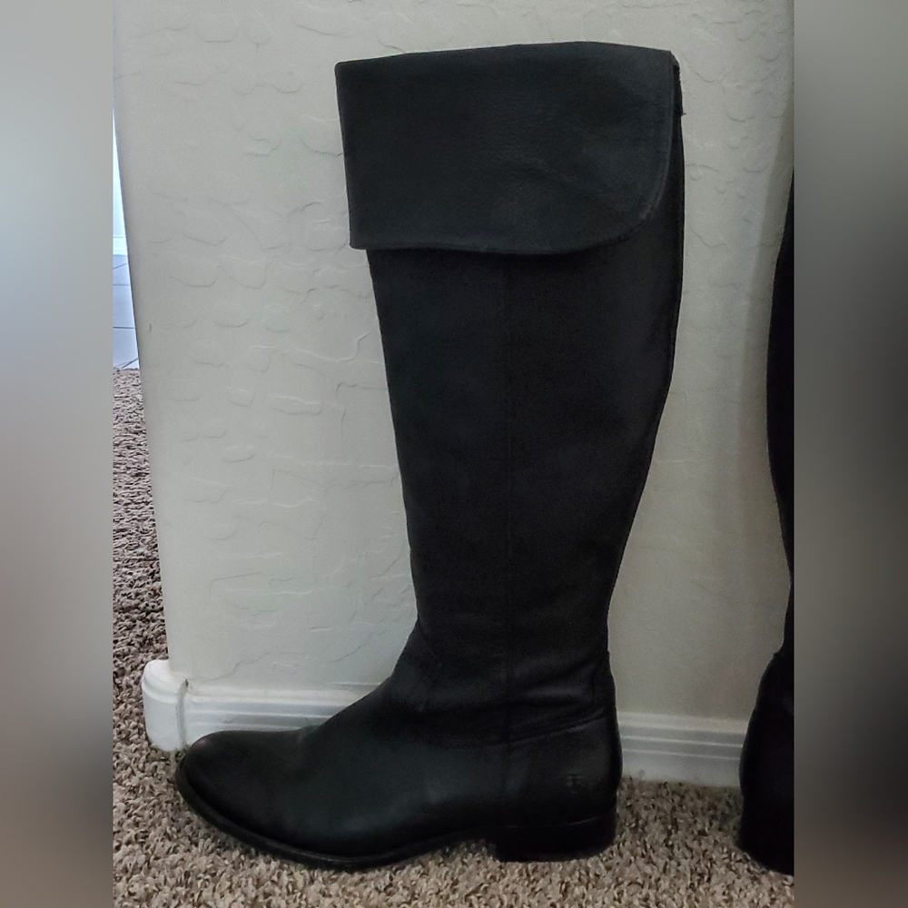 Black Leather Over-the-Knee  Boot - Picture 14 of 15